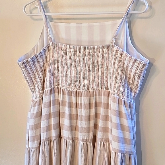 Universal Threads Cream Stripe Tank Dress 100% Cotton - XXL - Picture 2 of 7